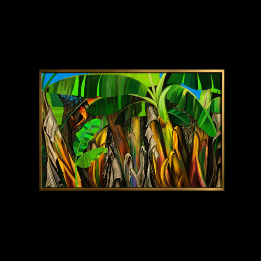 Platanal - Obra de arte caribeño en lienzo