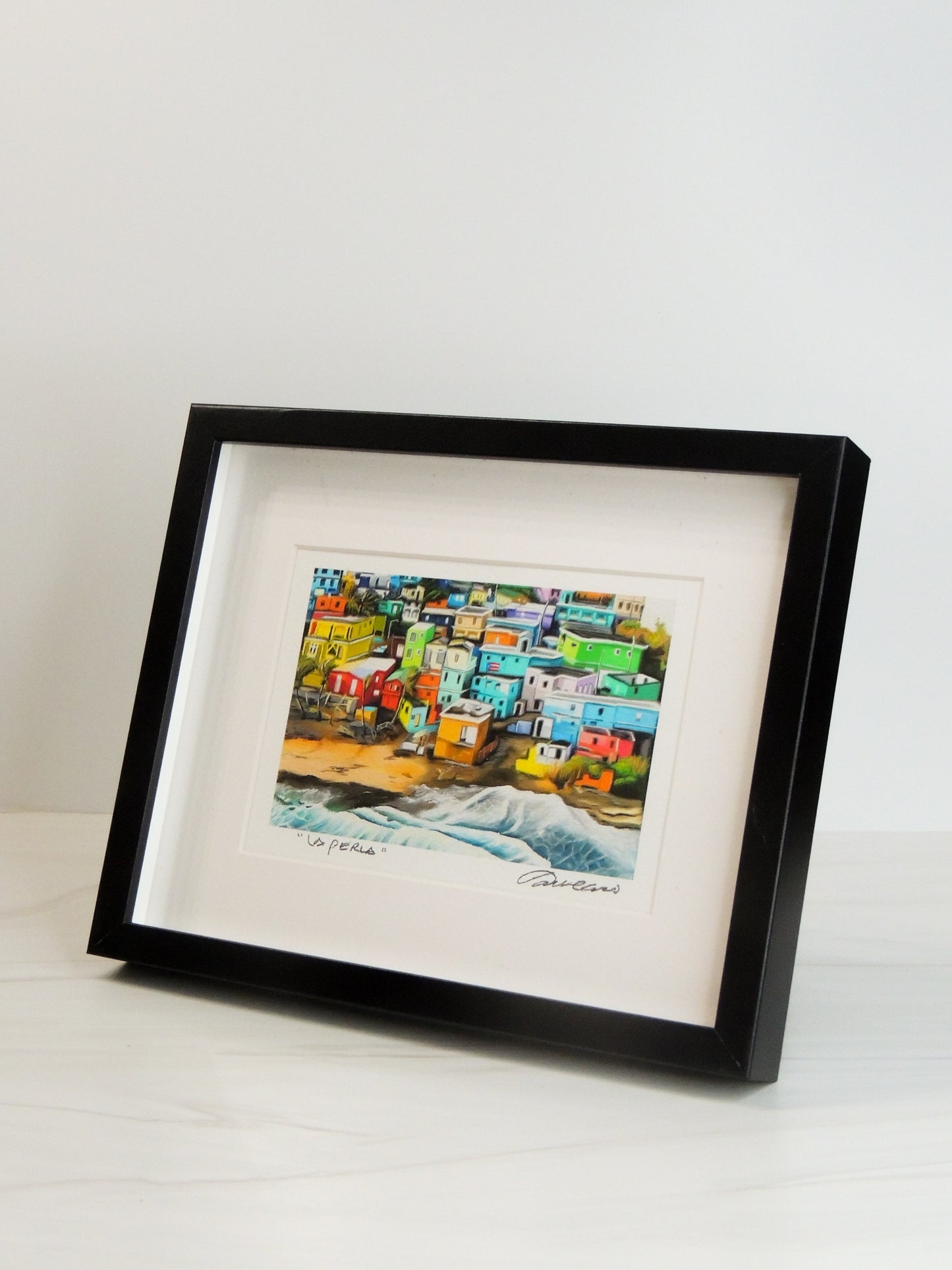 La Perla – Pintura colorida de comunidad La Perla en San Juan | Juan Laureano Arte