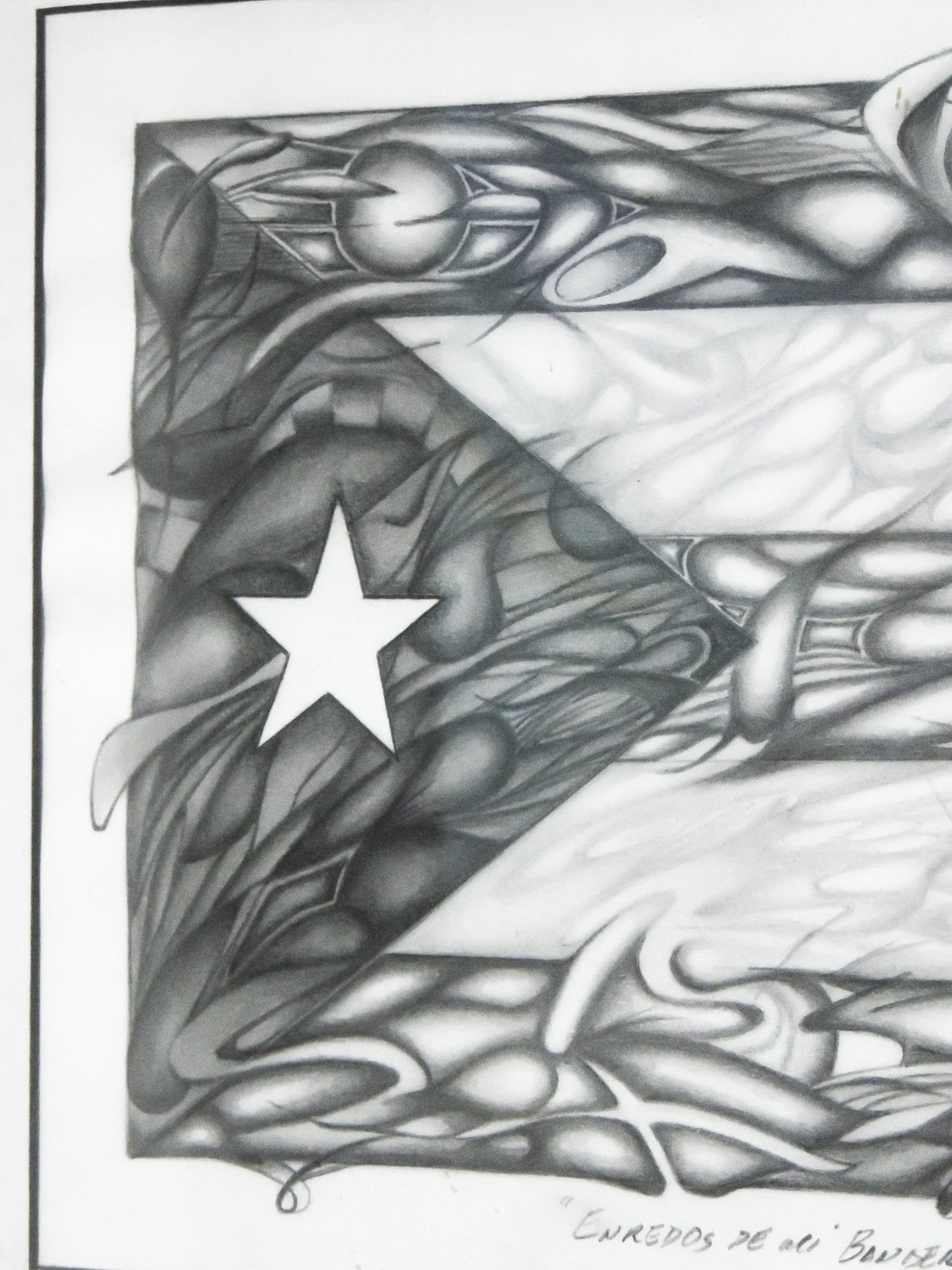 Enredos de mi Bandera - Obra sobre la bandera de Puerto Rico | Juan Laureano Arte