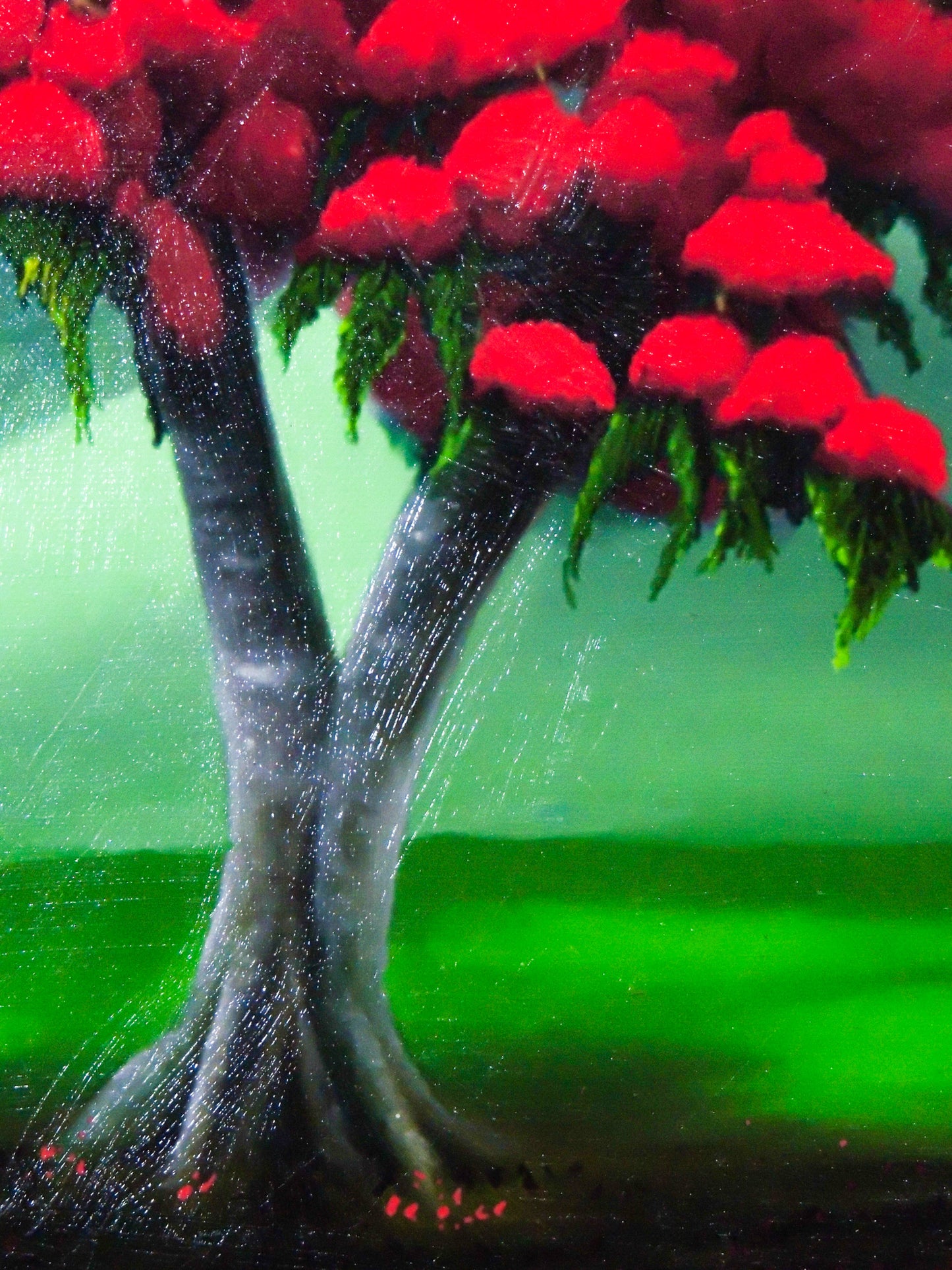 Flamboyán Rojo - Pintura del Flamboyán de Puerto Rico | Juan Laureano Arte