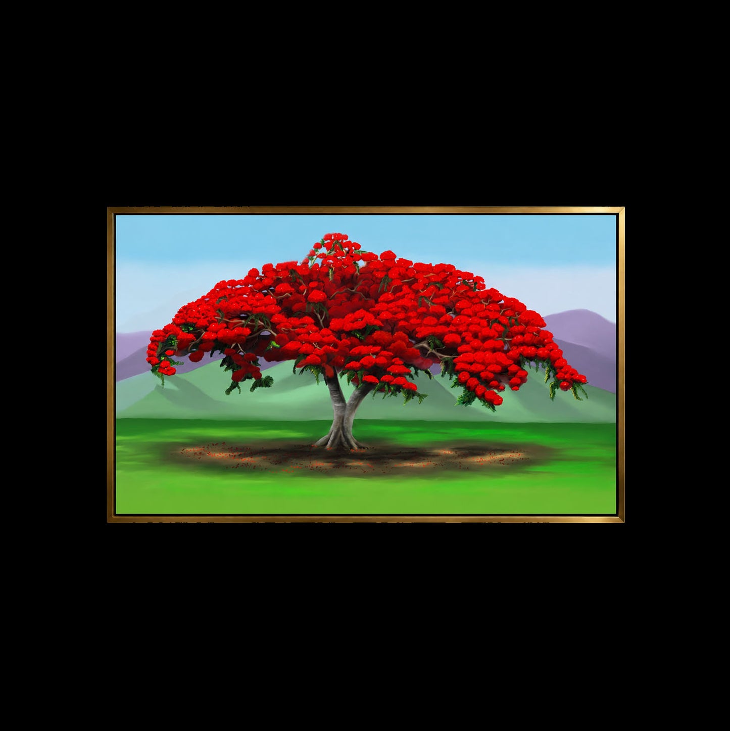 Flamboyán Rojo - Pintura del Flamboyán de Puerto Rico
