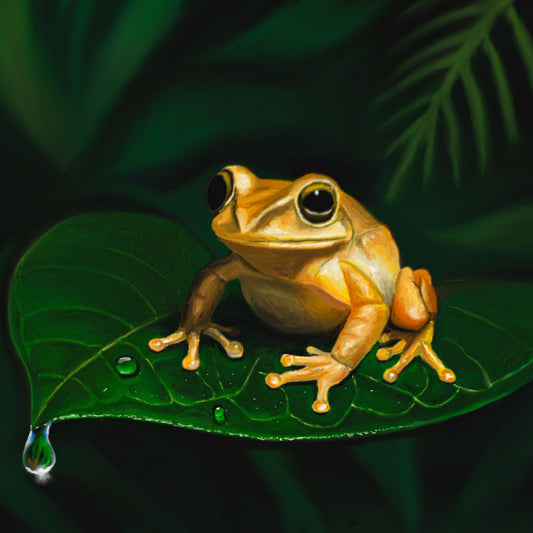 De aquí como el COQUÍ - Pintura del coquí de Puerto Rico
